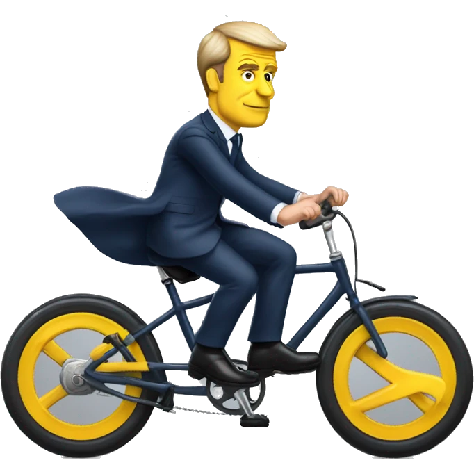 President macron sur velo avec 4 de ses gardes du corps emoji