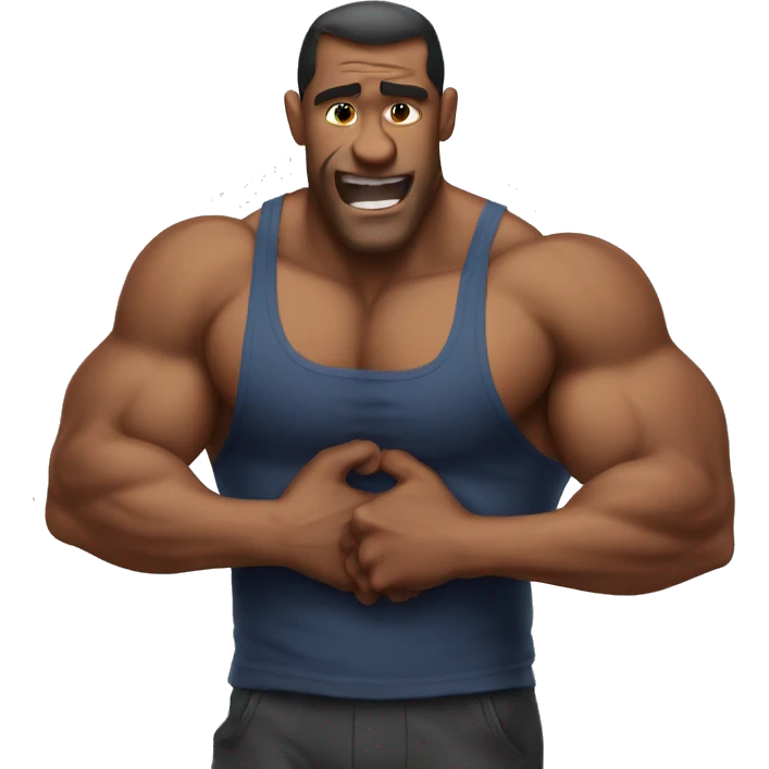 Bodybuilder squeezing his chest emoji