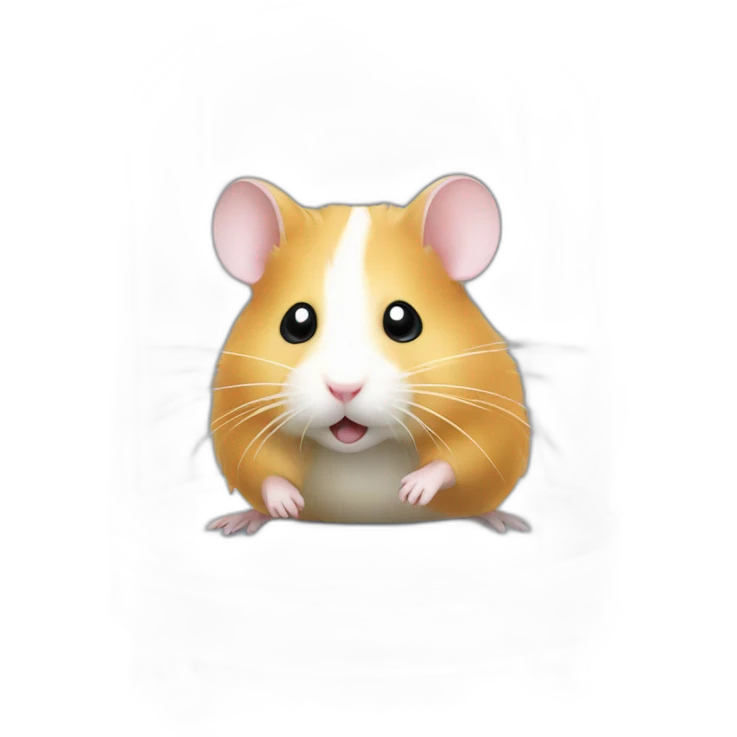Hamster in clear plastic cage with clear plastic tunnels emoji
