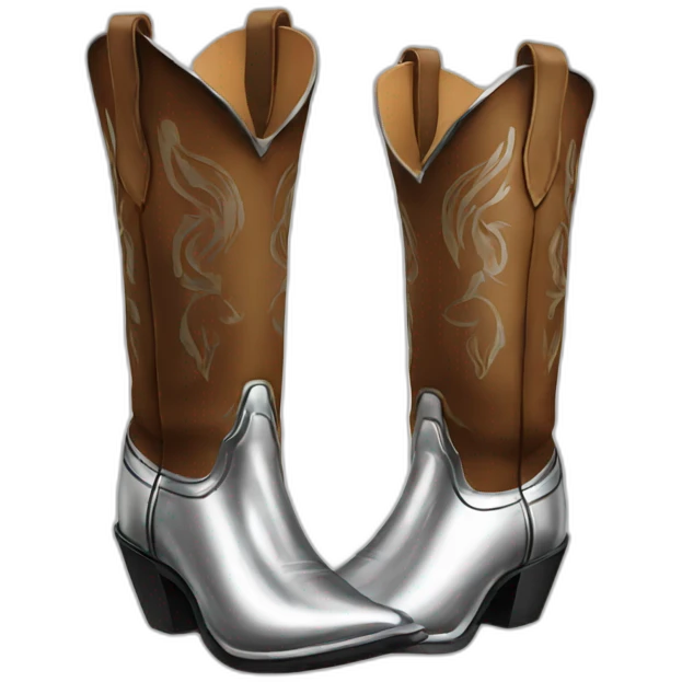 Chromed cowboy boots emoji