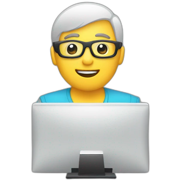 trader person computer with chart on screen emoji