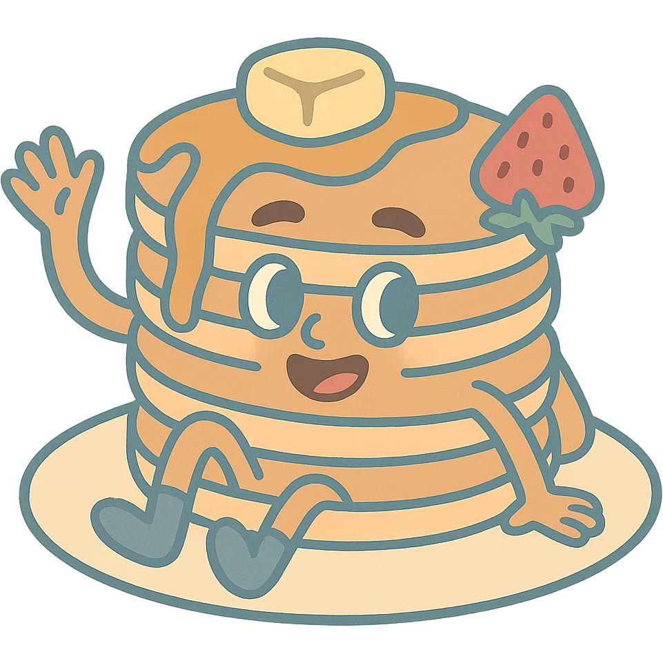 aesthetic pancake, stylish, clean shapes, muted tones, Instagram-worthy emoji