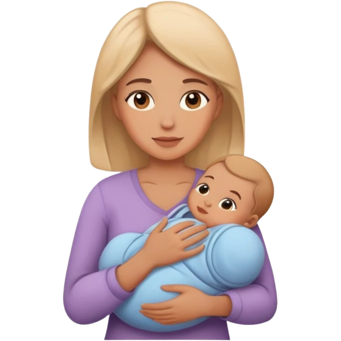 mom holding her baby, warm and caring emoji