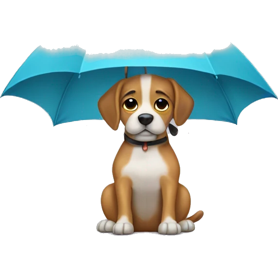 Dog with umbrela  emoji