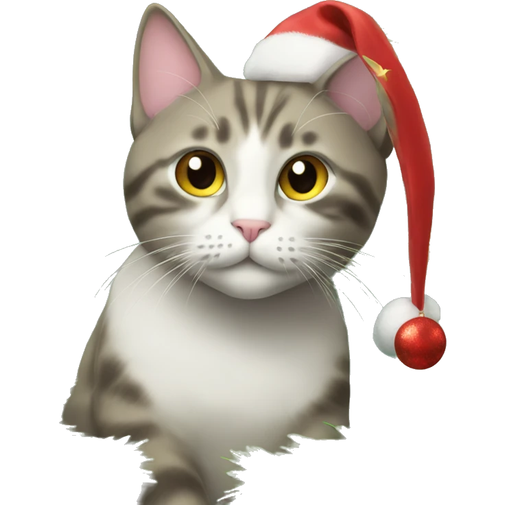 Cat decorating Christmas tree  emoji