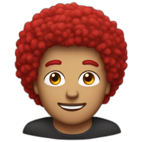 from with red afro emoji
