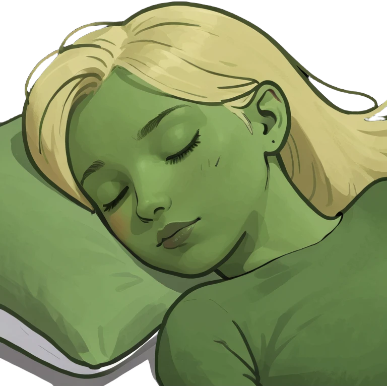 Blonde girl sleeping emoji