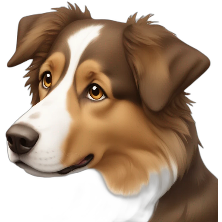 Light brown and white English shepherd emoji