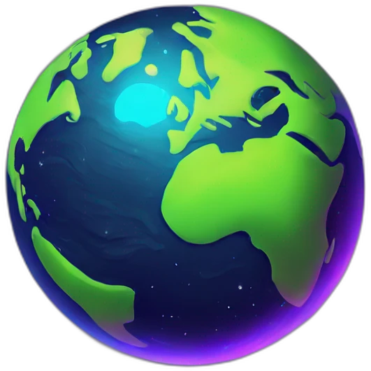 Neon Earth Planet emoji