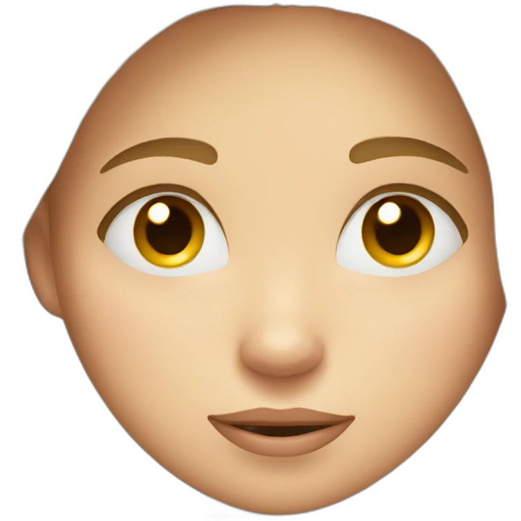 Sleepy  girl with happy face emoji
