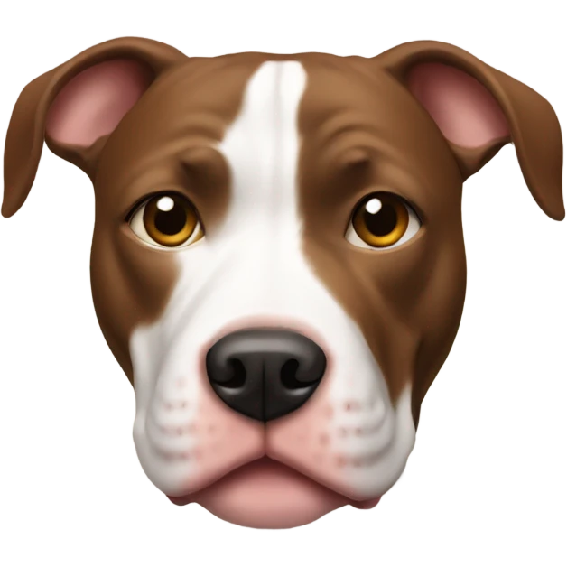 Brown and white Pitbull emoji