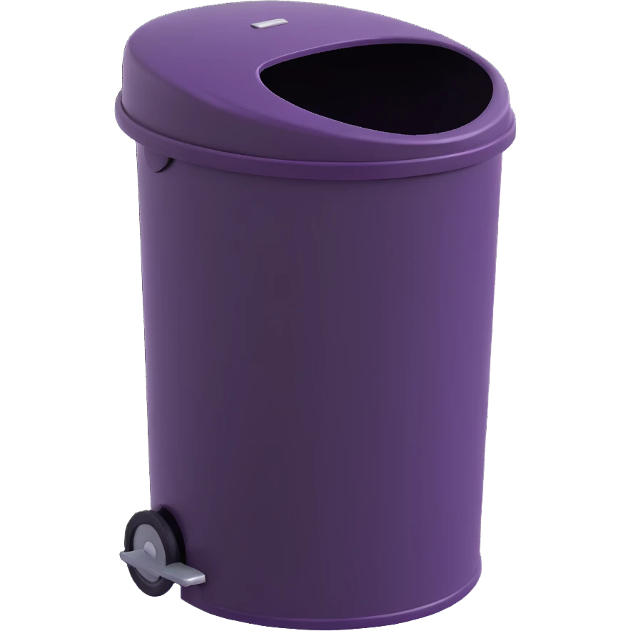 Draw a Pixar-style trash can. The view angle should be 70 degrees. Do not use the face, eye, and mouth. emoji