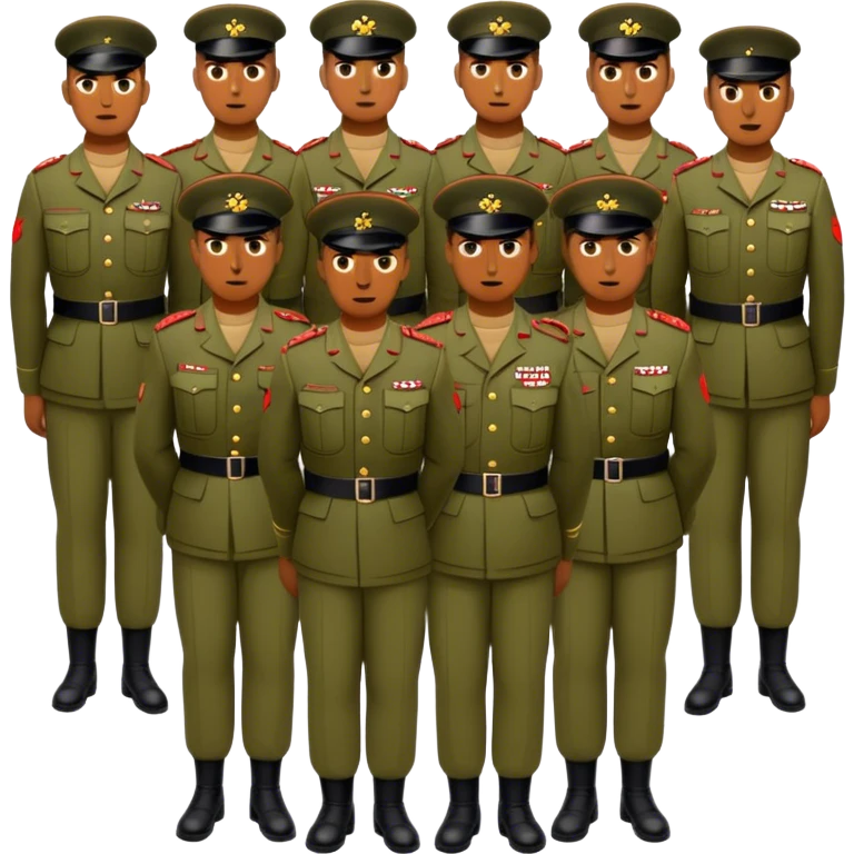 The British army is serious and photorealistic emoji