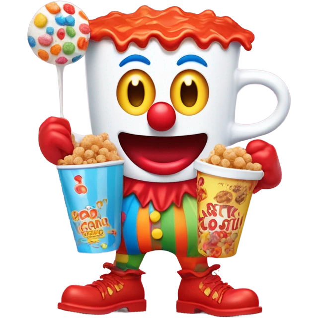 Clown cereal with coffee emoji