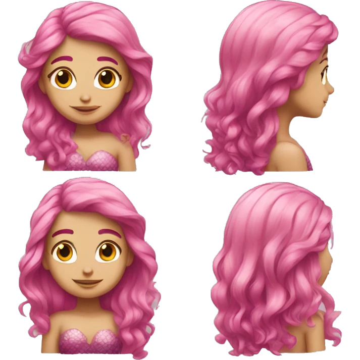 Pink haired mermaid who is pretty  emoji