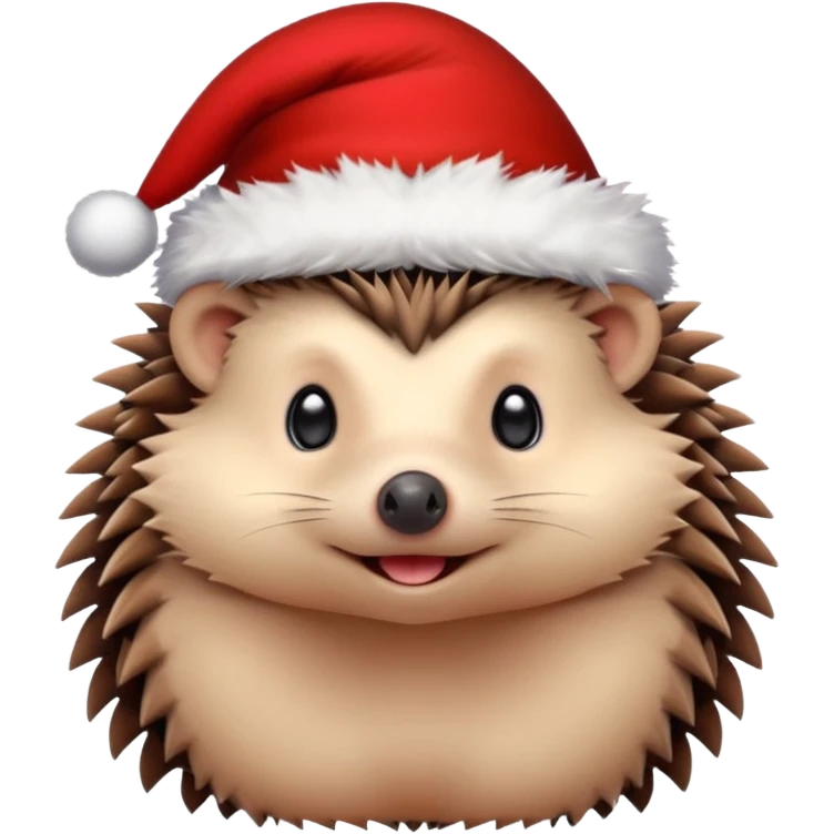 Hedgehog with christmas hat emoji