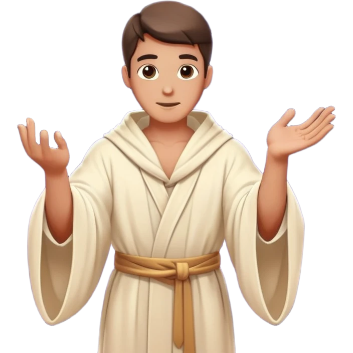 man in a robe casting a magic spell with glowing effects emoji