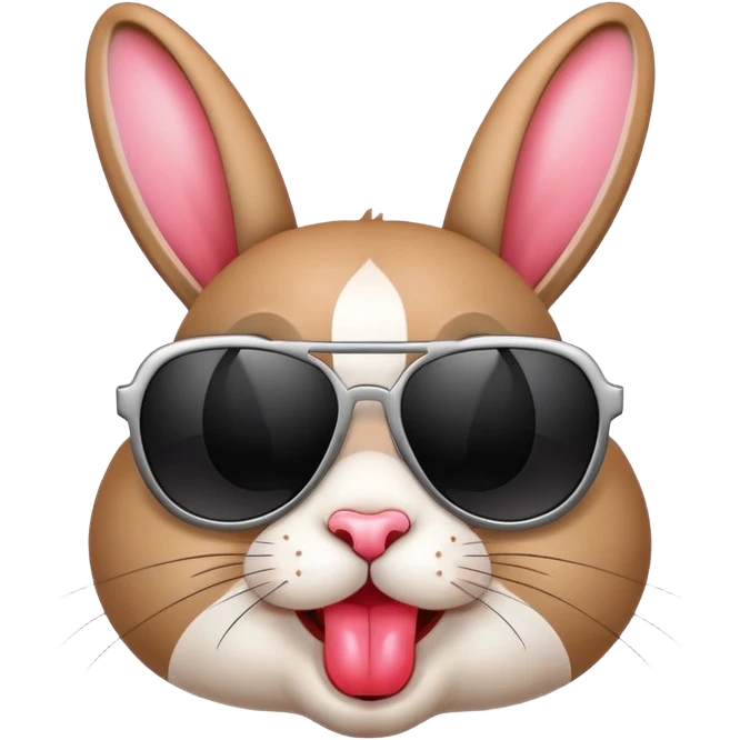 The classic rabbit emoticon customized with Bad Bunny's signature features emoji