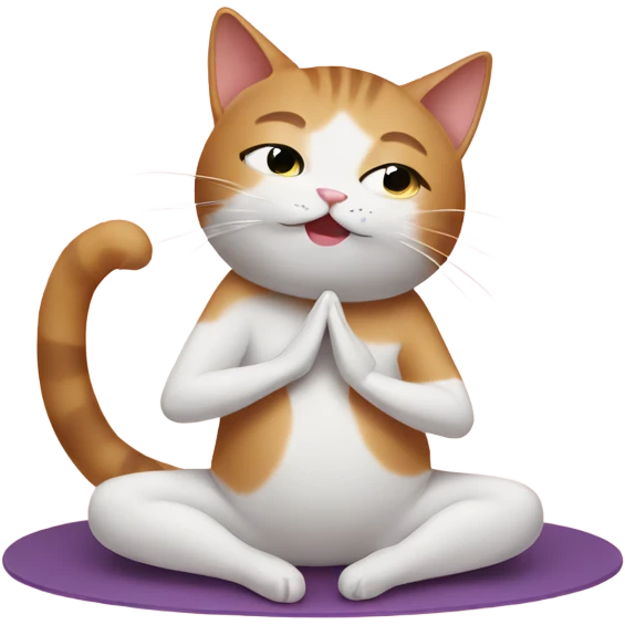 Cat doing yoga emoji