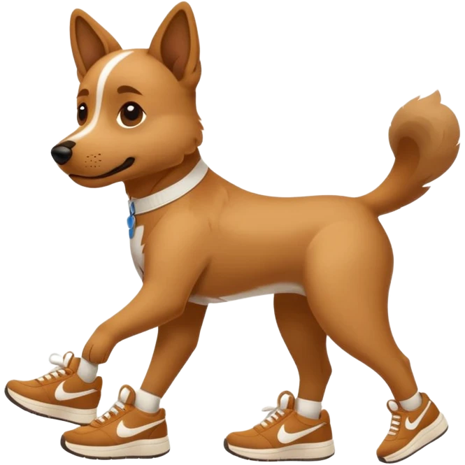 Q se vea más animado y q sus tres patas tengan zapatillas nike emoji