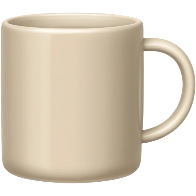 Pale grey-beige Cylindrical short mug  emoji