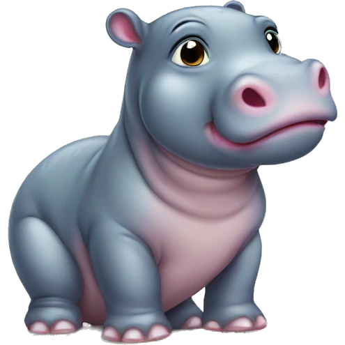 Baby hippo cute emoji