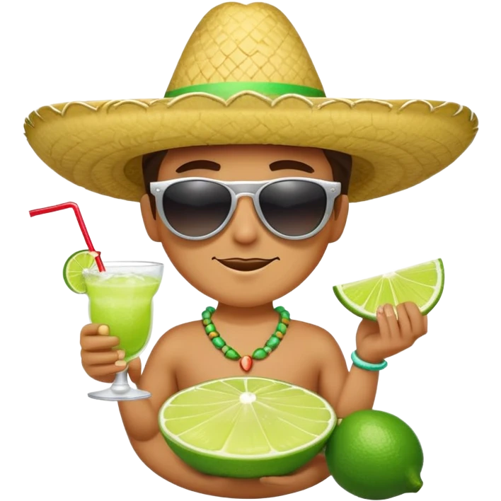 Sitting in a margarita emoji