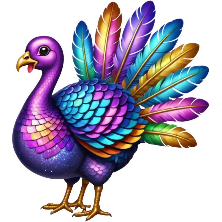 Glitter turkey emoji