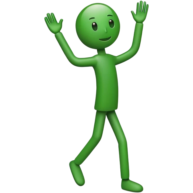 Green stick figure emoji