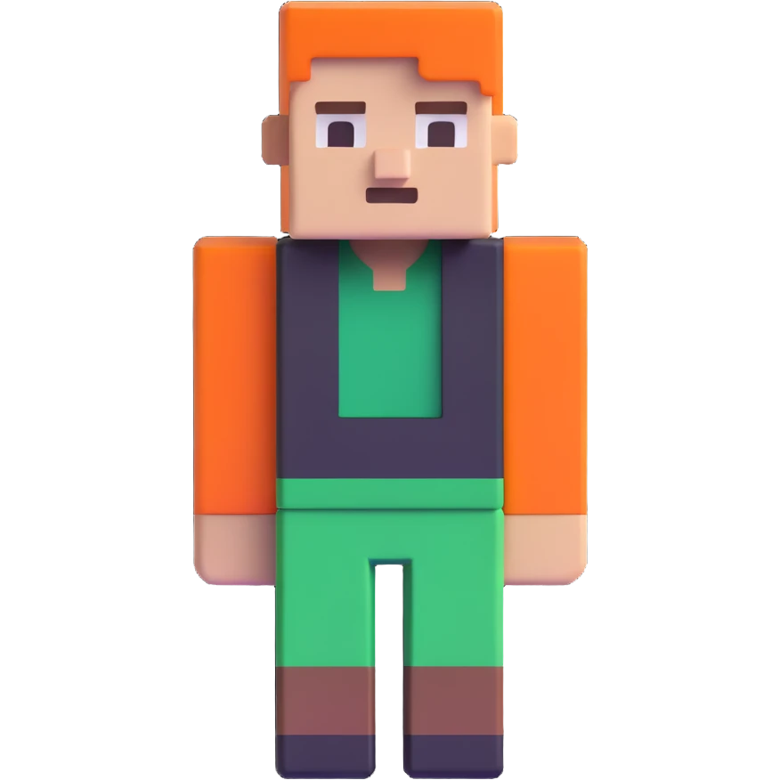 blocky Minecraft character emoji