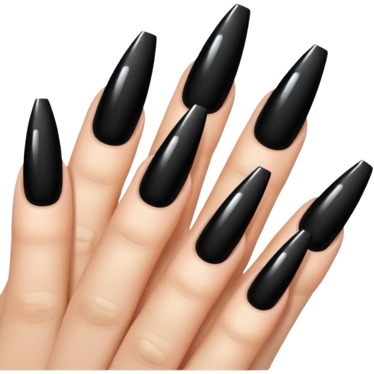 Black coffin shaped nails emoji