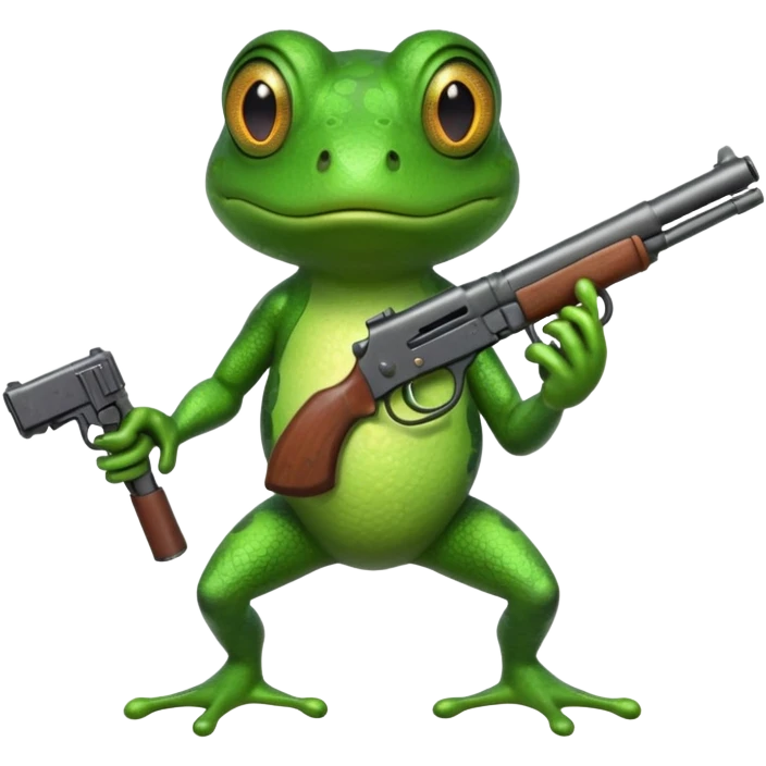 Frog with a gun emoji
