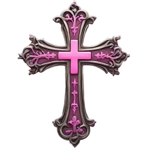 gothic cross pink emoji