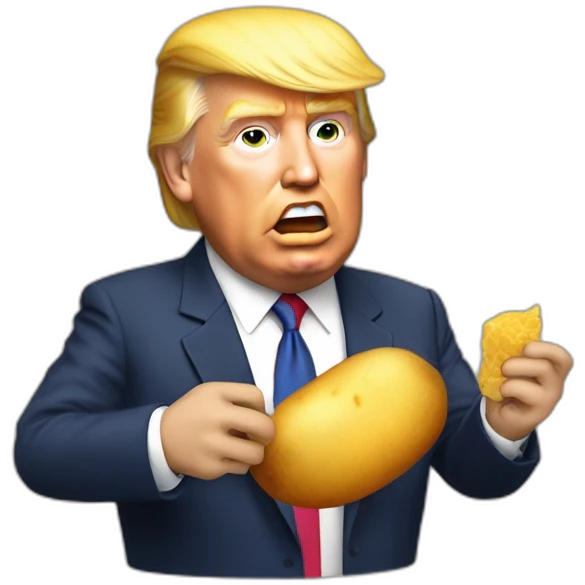 Donald Trump qui mange une patate emoji