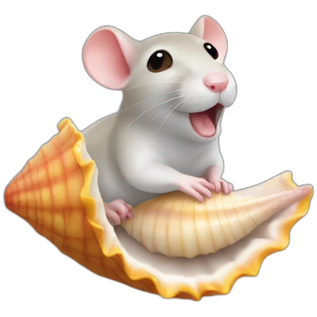 Rat in a conch shell emoji