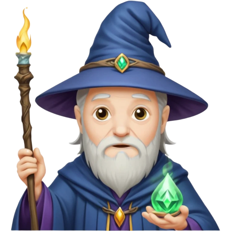 old wizard casting spells emoji