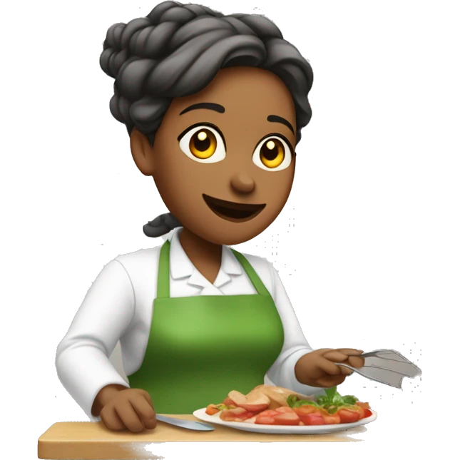 Une maman entrain de cuisiner emoji