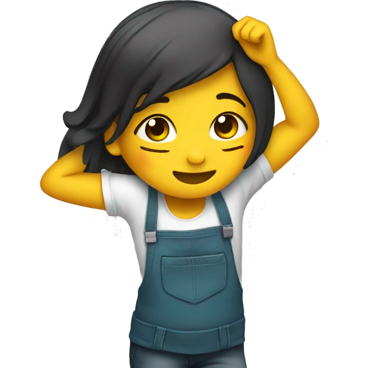Girl dabbing emoji