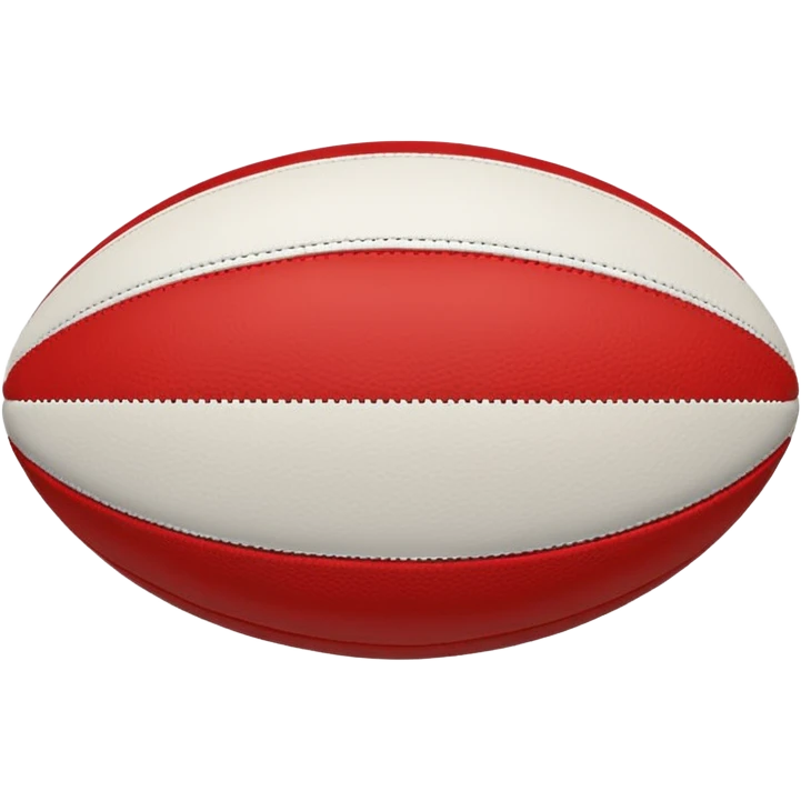 australian rules football ball with equal sized horizontal black, red, white, stripes emoji