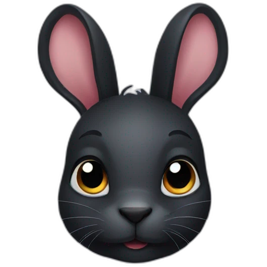 cute black rabbit head emoji