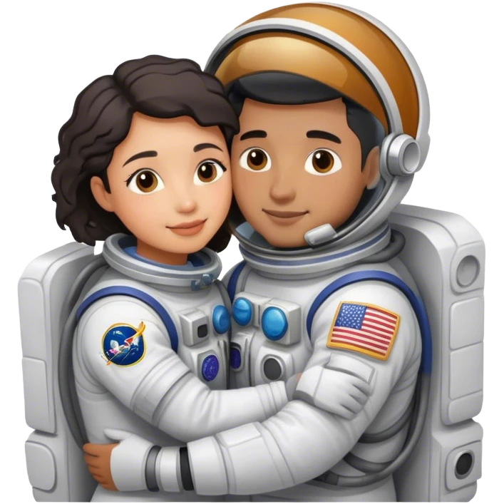 Astronaut couple cuddling  emoji