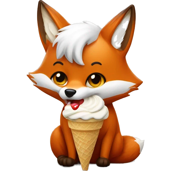 fox eating ice cream emoji