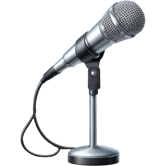stage spotlight shining on a microphone emoji