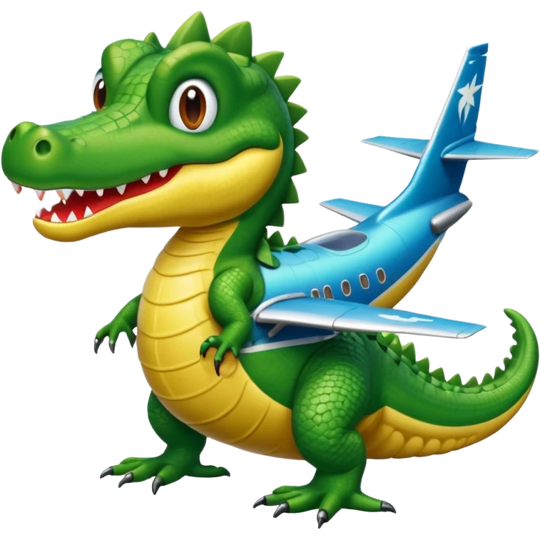 Hazme un cocodrilo con cuerpo de avión emoji
