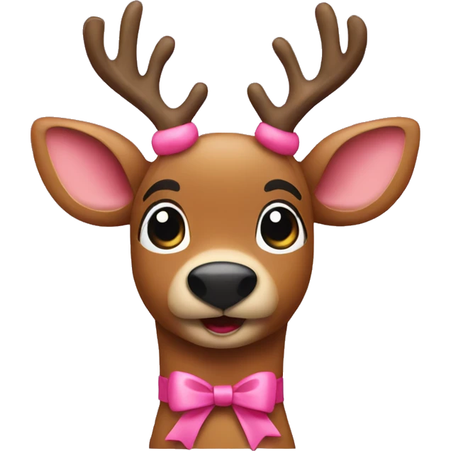 Rudolph with pink bow emoji