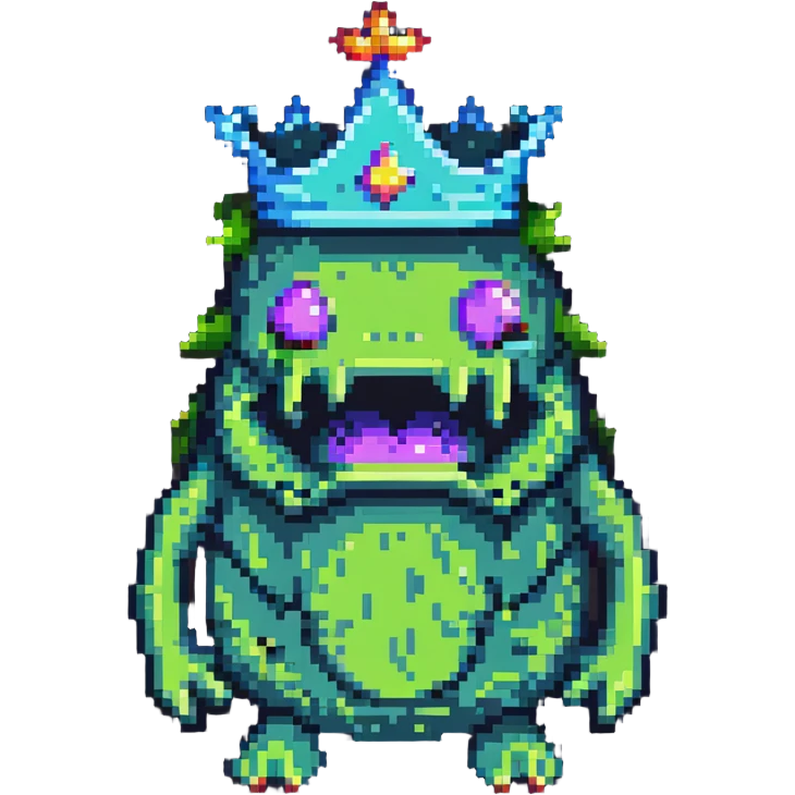 slime monster with a crown emoji