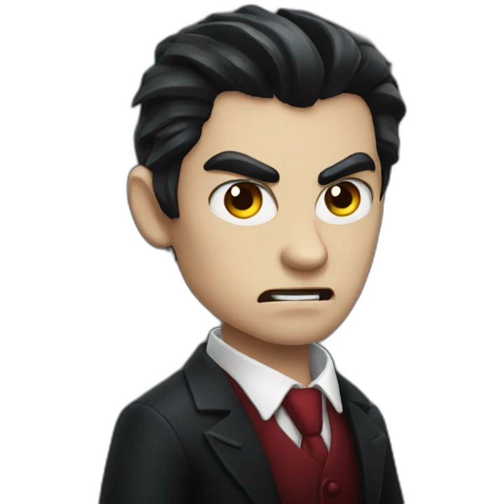 dapper man dark hair angry vampire emoji