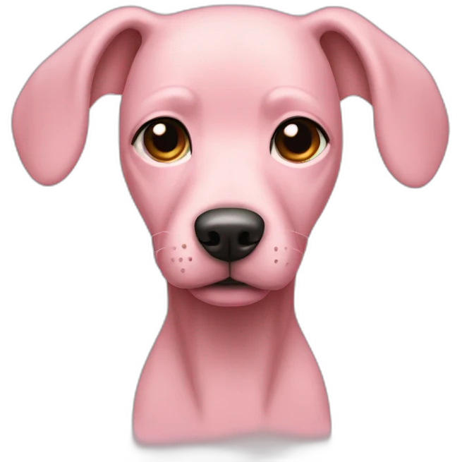 No hair pink skinny dog emoji