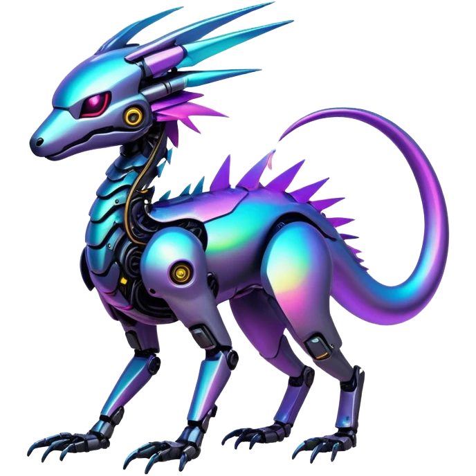 Cyberpunk complex iridescent aesthetic-scenery-Fakémon-creature emoji