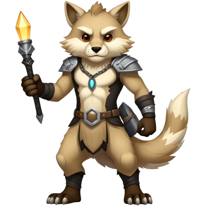  Badass edgy antropomorphic anthro handsome furry animal-creature, full body emoji